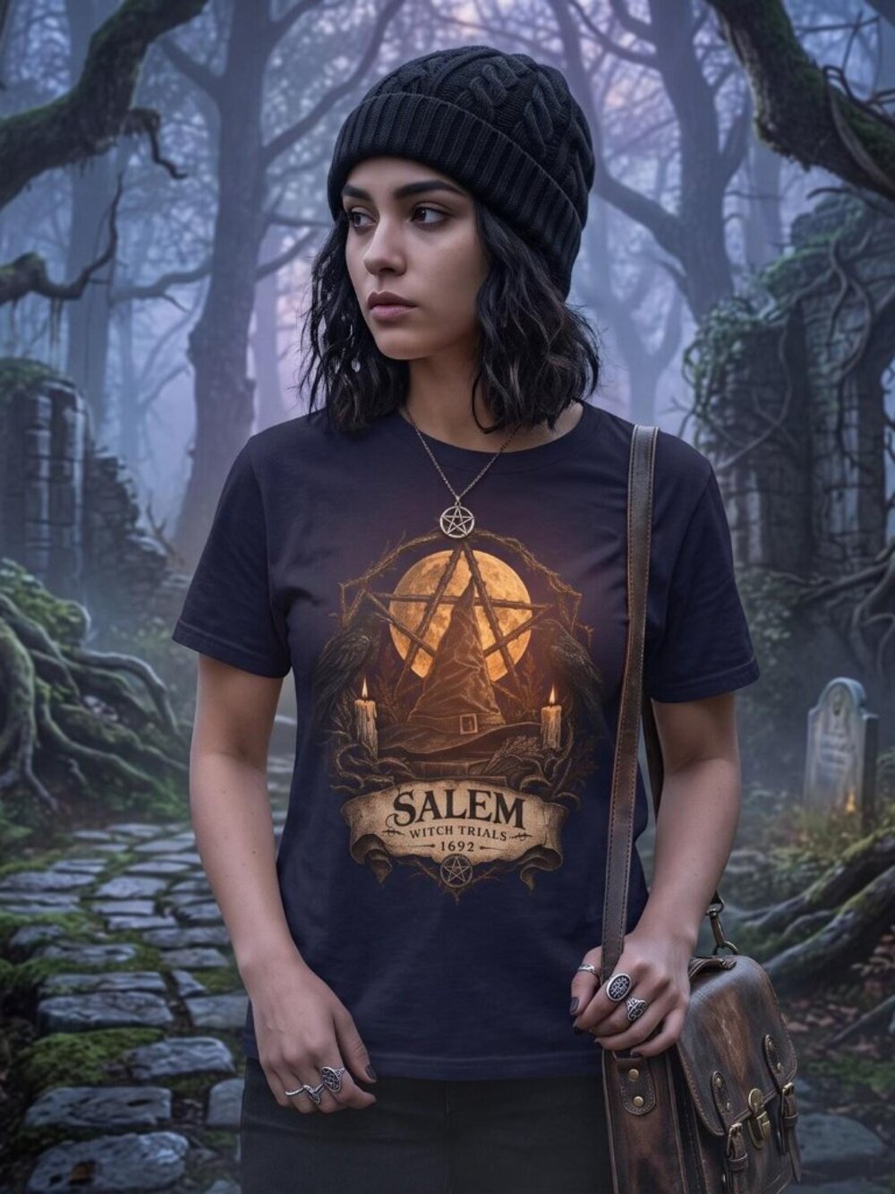 Salem 1692 T-Shirt Gothic Witch Trials Graphic Tee